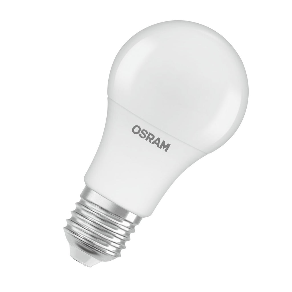 LED-pære E27 8W 806lm 2700K varmhvit opal 6-pakning OSRAM bakside