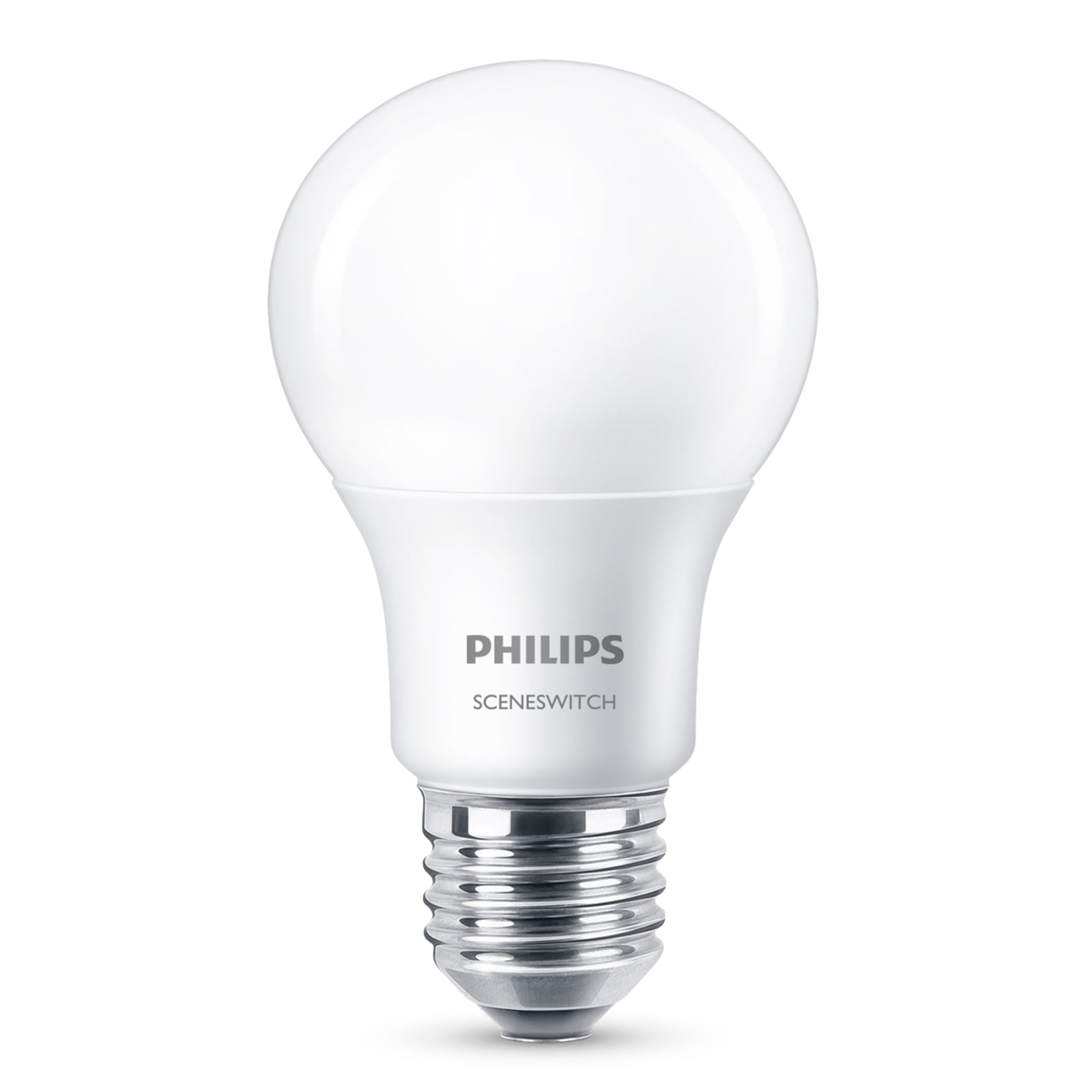 LED-pære E27 8W SceneSwitch 3-trinns dimming 2700K matt - Philips forfra