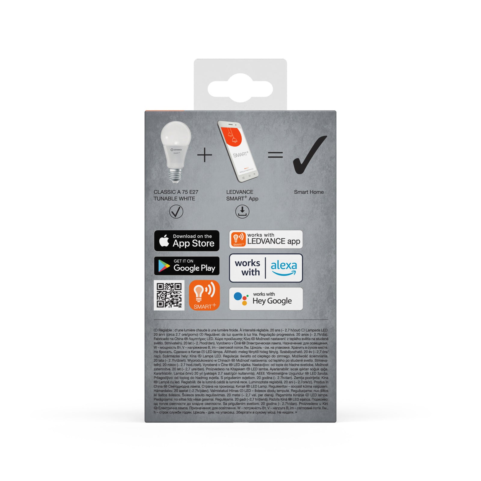 LED-pære E27 9,5W CCT dimbar matt 1055lm WiFi - LEDVANCE SMART+ detalj