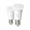 LED-pære E27 9W varmhvit dimbar Bluetooth Zigbee 2-pk Philips Hue forfra