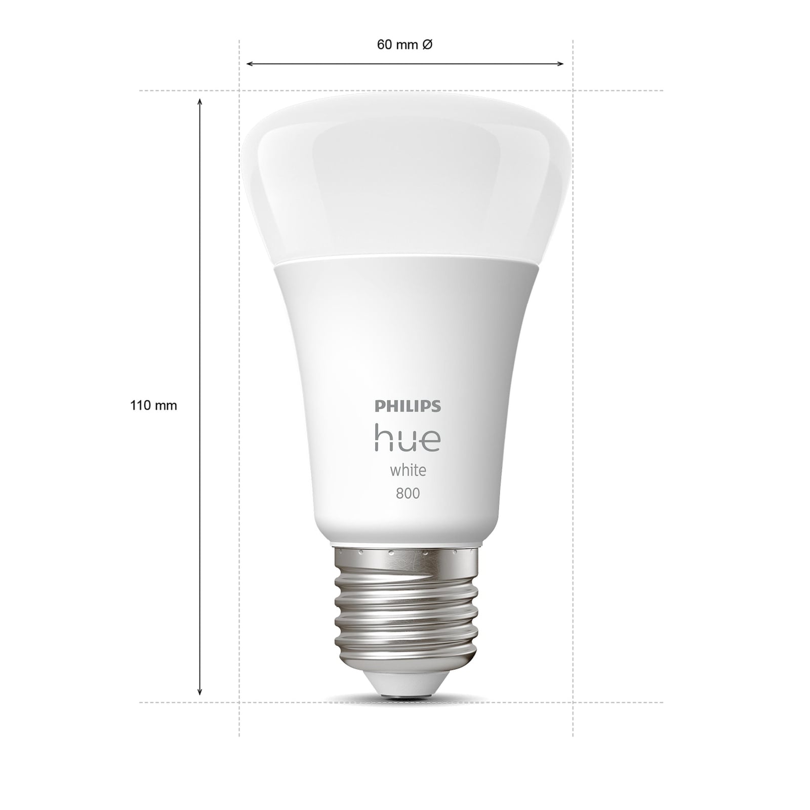 LED-pære E27 9W varmhvit dimbar Bluetooth Zigbee 2-pk Philips Hue detalj