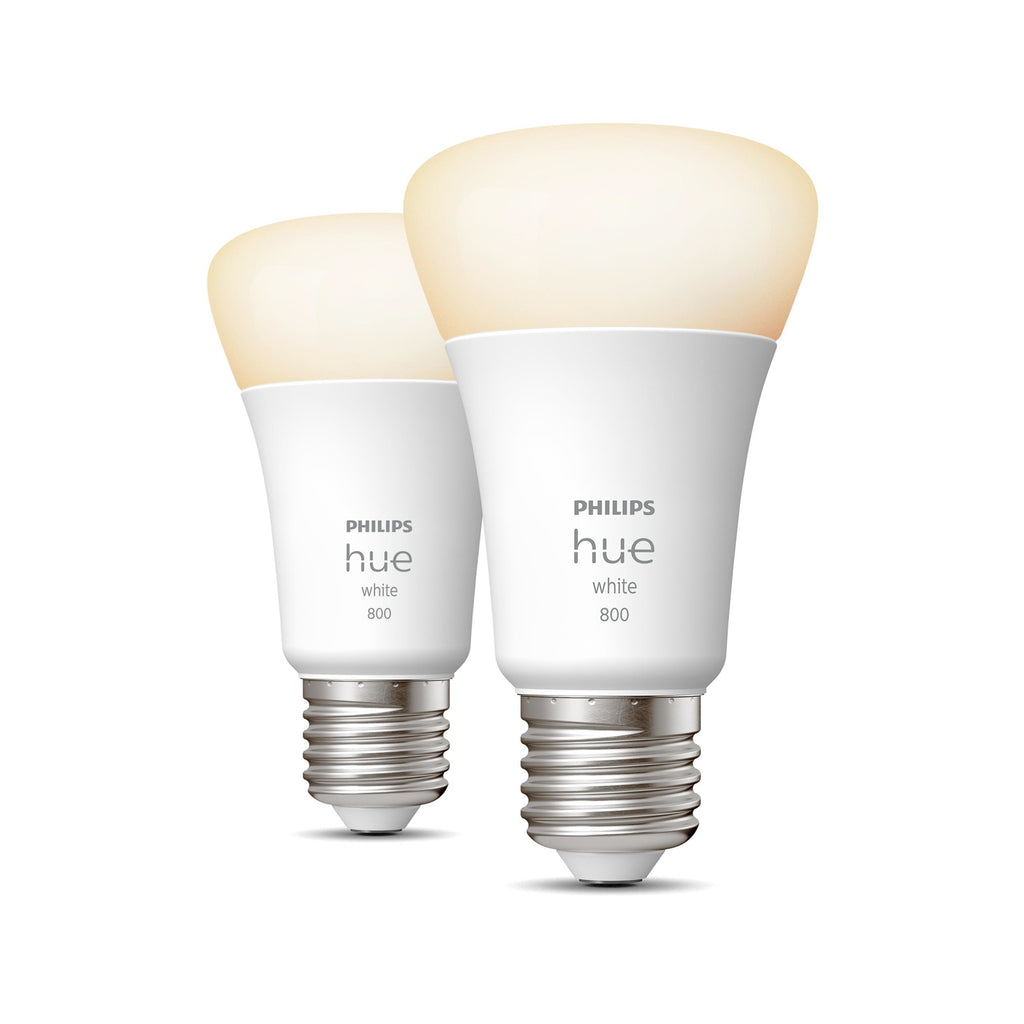 LED-pære E27 9W varmhvit dimbar Bluetooth Zigbee 2-pk Philips Hue pakning
