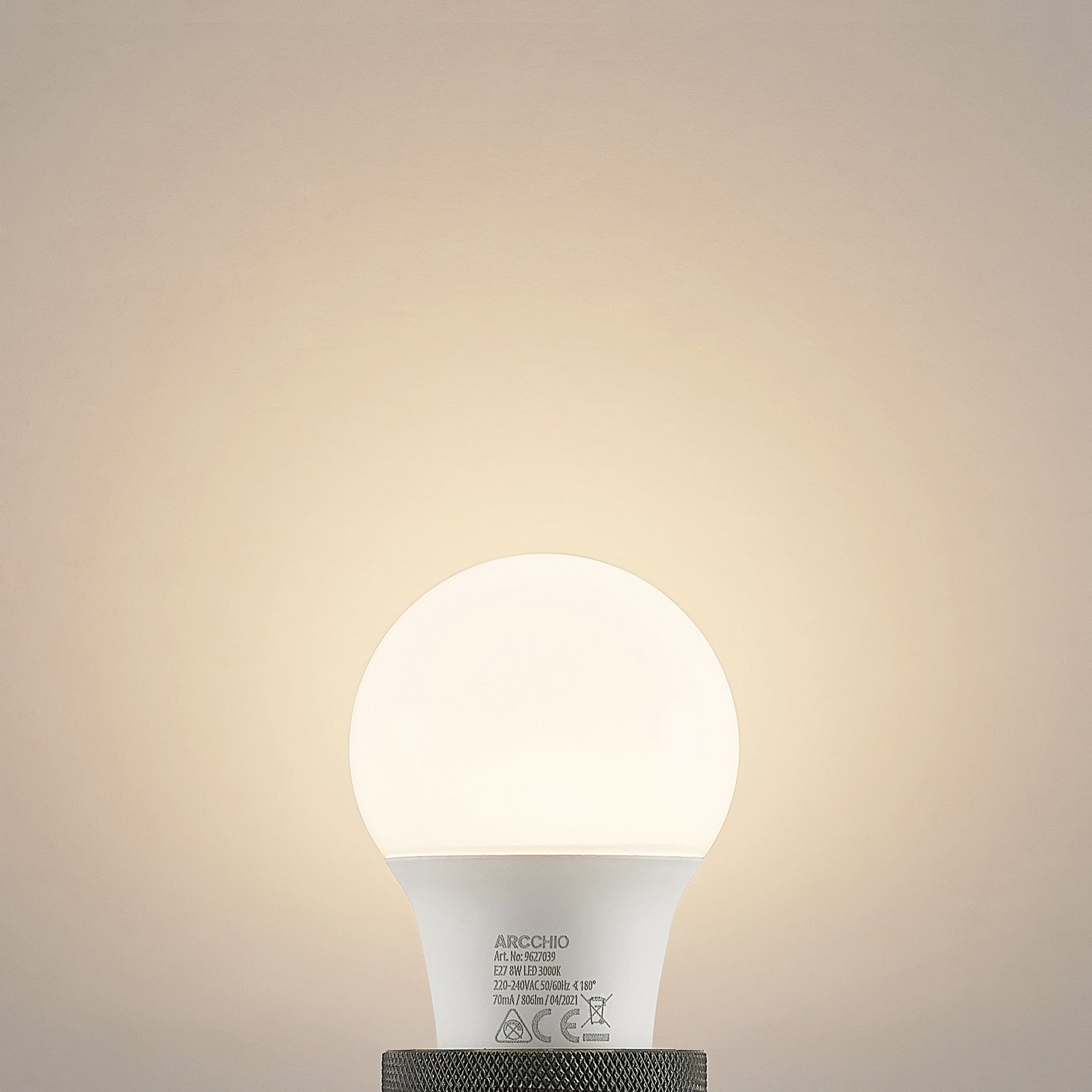 LED-pære E27 A60 8W 806lm 3000K opal 10-pakning - Arcchio nærbilde