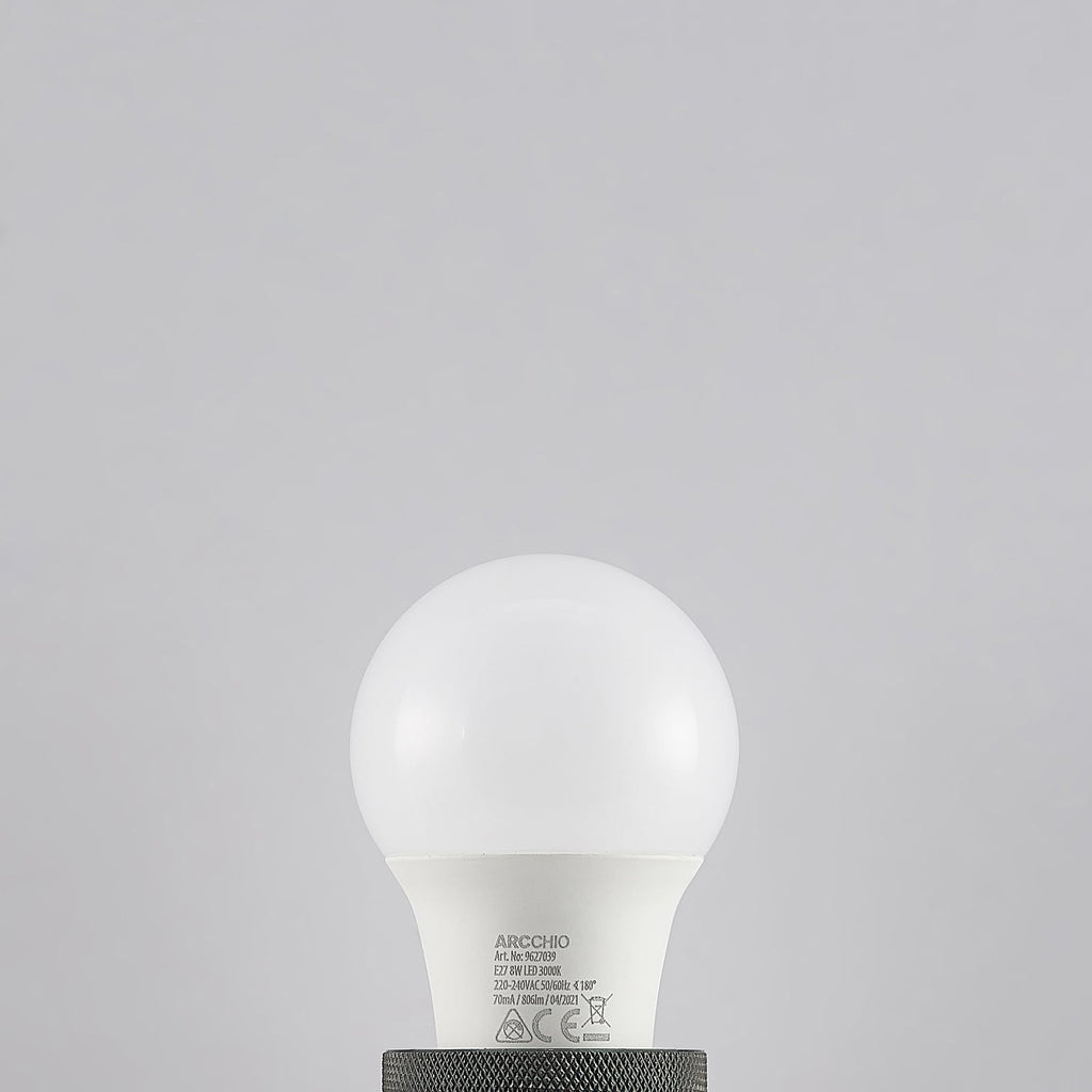 LED-pære E27 A60 8W 806lm 3000K opal 10-pakning - Arcchio sideprofil