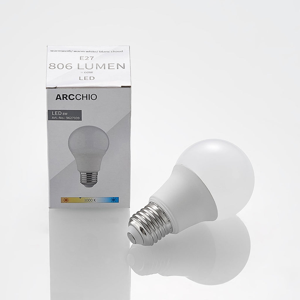 LED-pære E27 A60 8W 806lm 3000K opal 10-pakning - Arcchio lyser opp rom