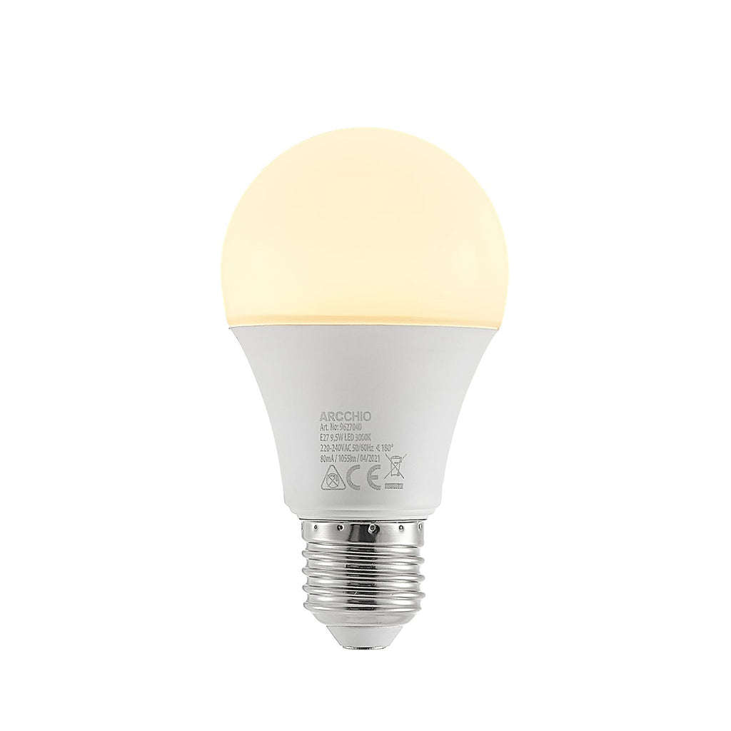 LED-pære E27 A60 9,5W opal 3000K 1055 lm fra front