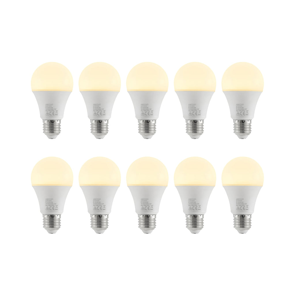 LED-pære E27 A60 9,5W 3000K opal 10-pakning forfra