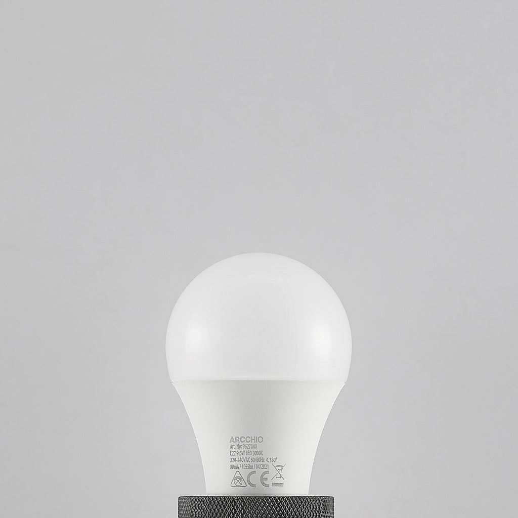LED-pære E27 A60 9,5W 3000K opal 10-pakning side