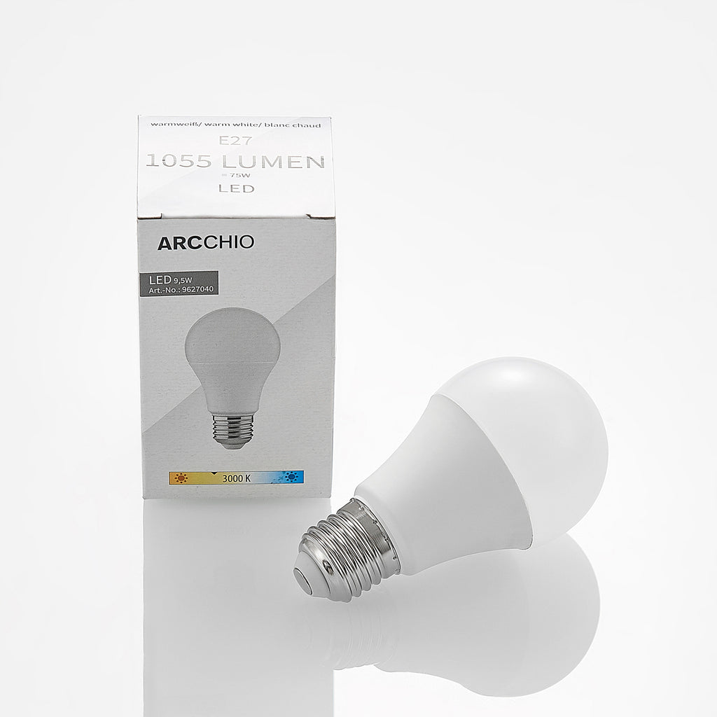 LED-pære E27 A60 9,5W 3000K opal 10-pakning lysutstråling
