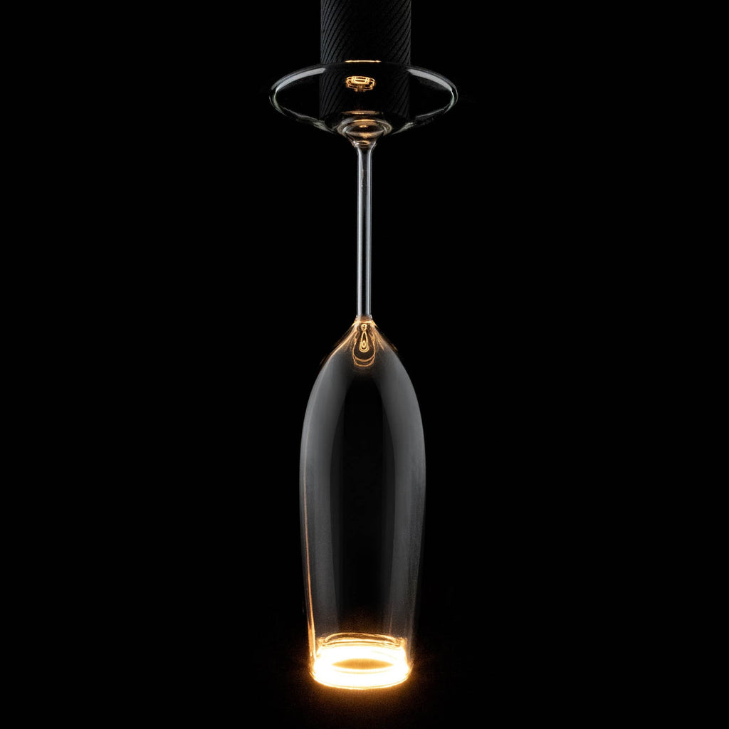LED-pære Floating Champagne E27 4W 2200K klar dimbar detalj av glasskolbe