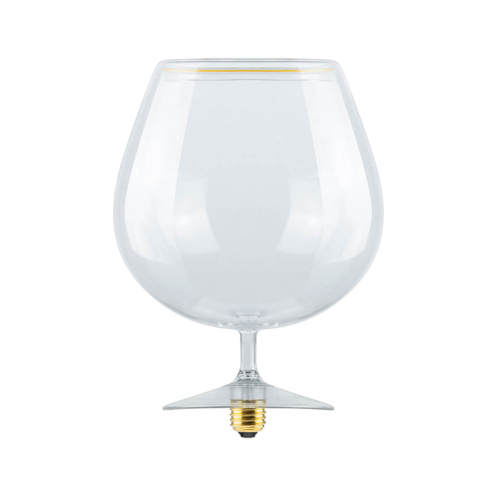 LED-pære Floating Cognac klar E27 6W 2200K dimbar forfra
