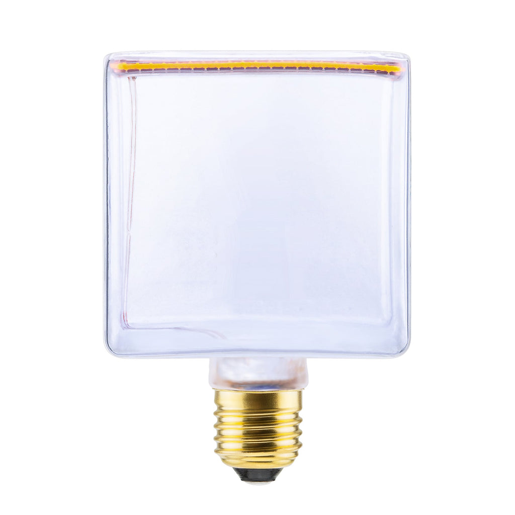 LED-pære Floating Cube E27 4,5W 2200K dimbar klar forfra