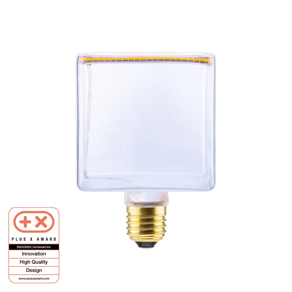 LED-pære Floating Cube E27 4,5W 2200K dimbar klar nærbilde