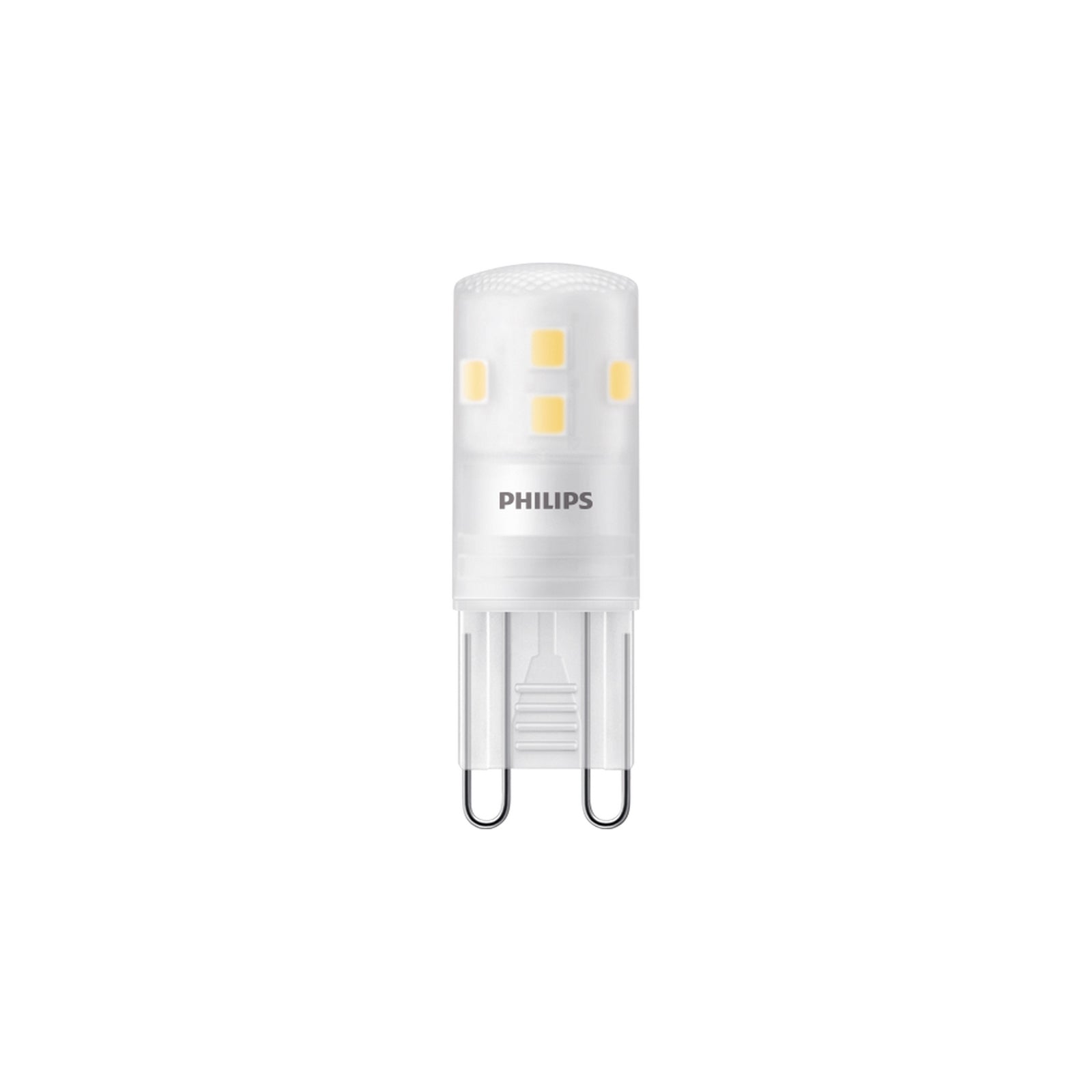 LED-pære G9 1,9W 2700K varmhvit matt 6-pakning - Philips bakside
