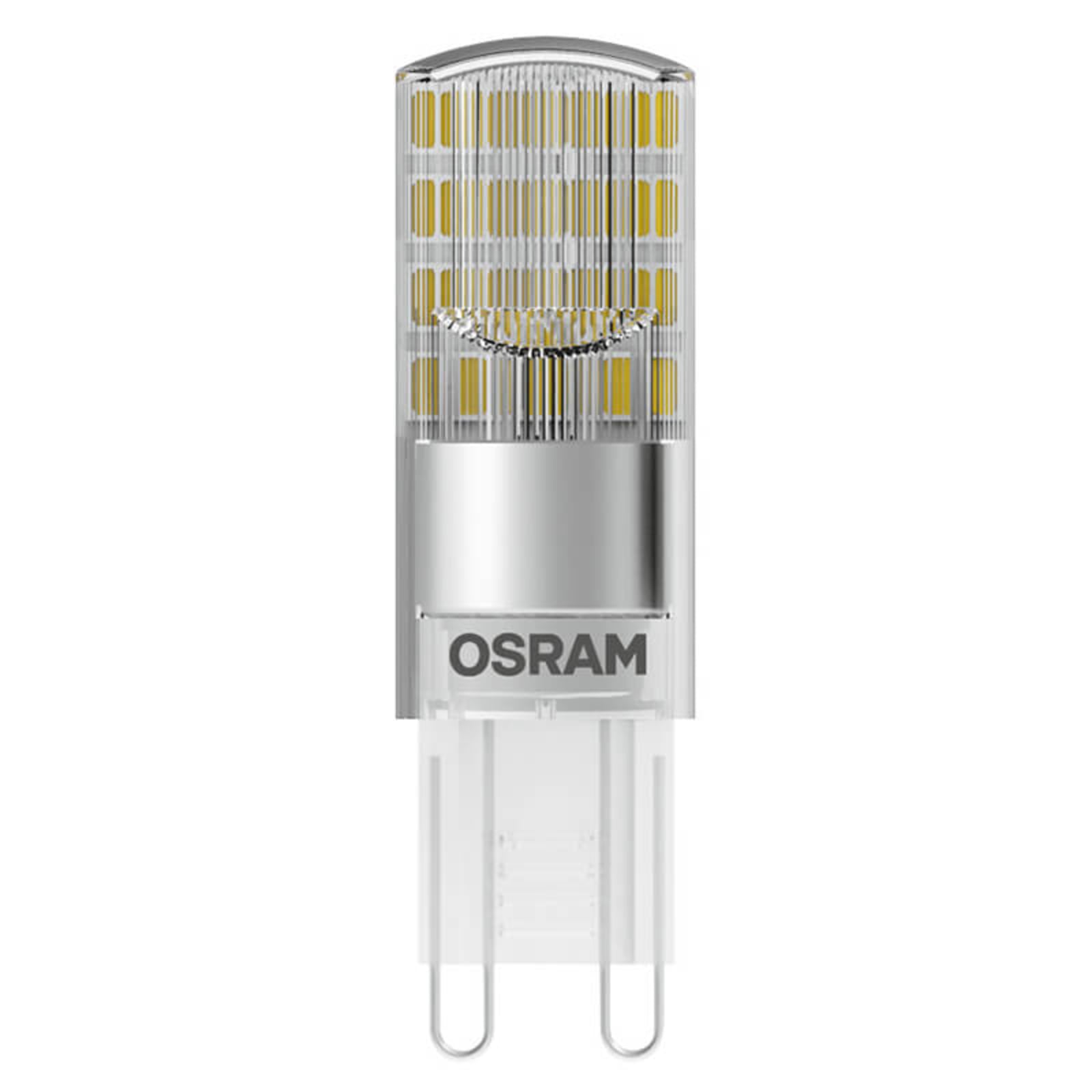 LED-pære G9 2,6W 2700K varmhvit 320 lm klar - OSRAM forfra