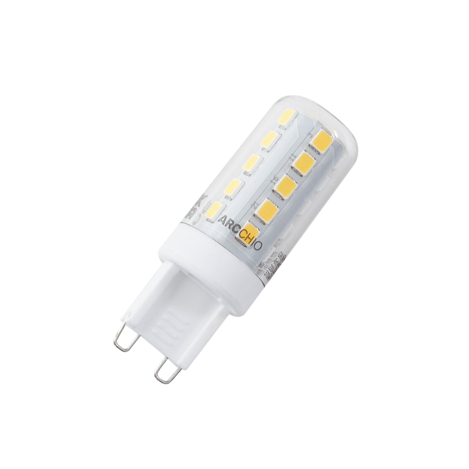 LED-pære G9 2,6W klar 2700K varmhvit 485 lm - Arcchio montert i lampe