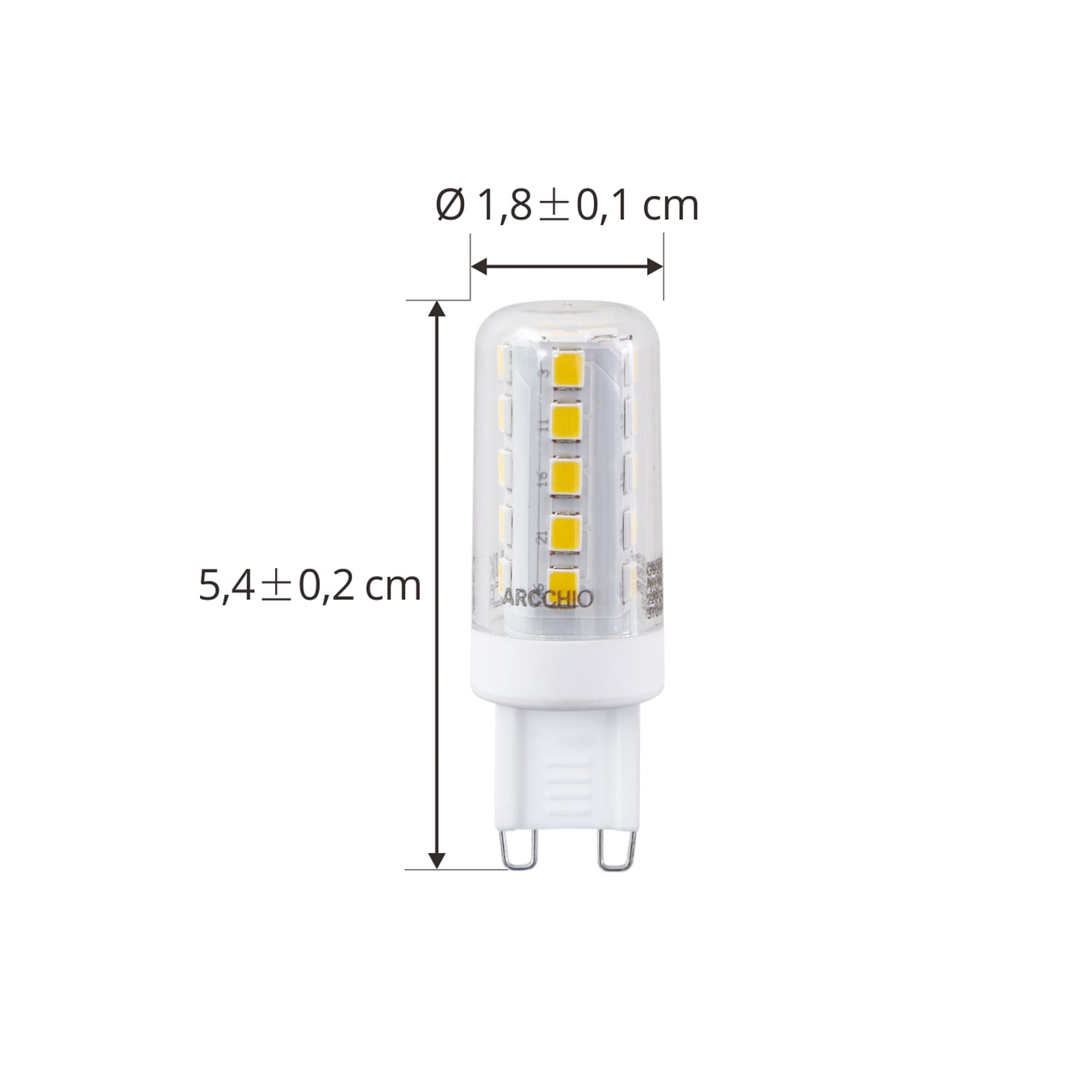 LED-pære G9 2,6W klar 2700K varmhvit 485 lm - Arcchio nærbilde