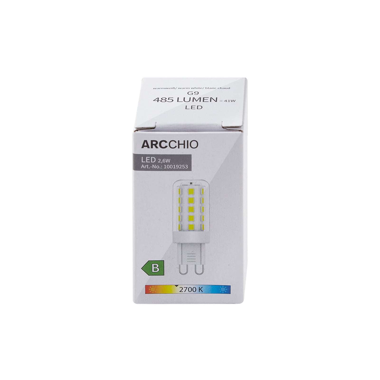 LED-pære G9 2,6W klar 2700K varmhvit 485 lm - Arcchio emballasje