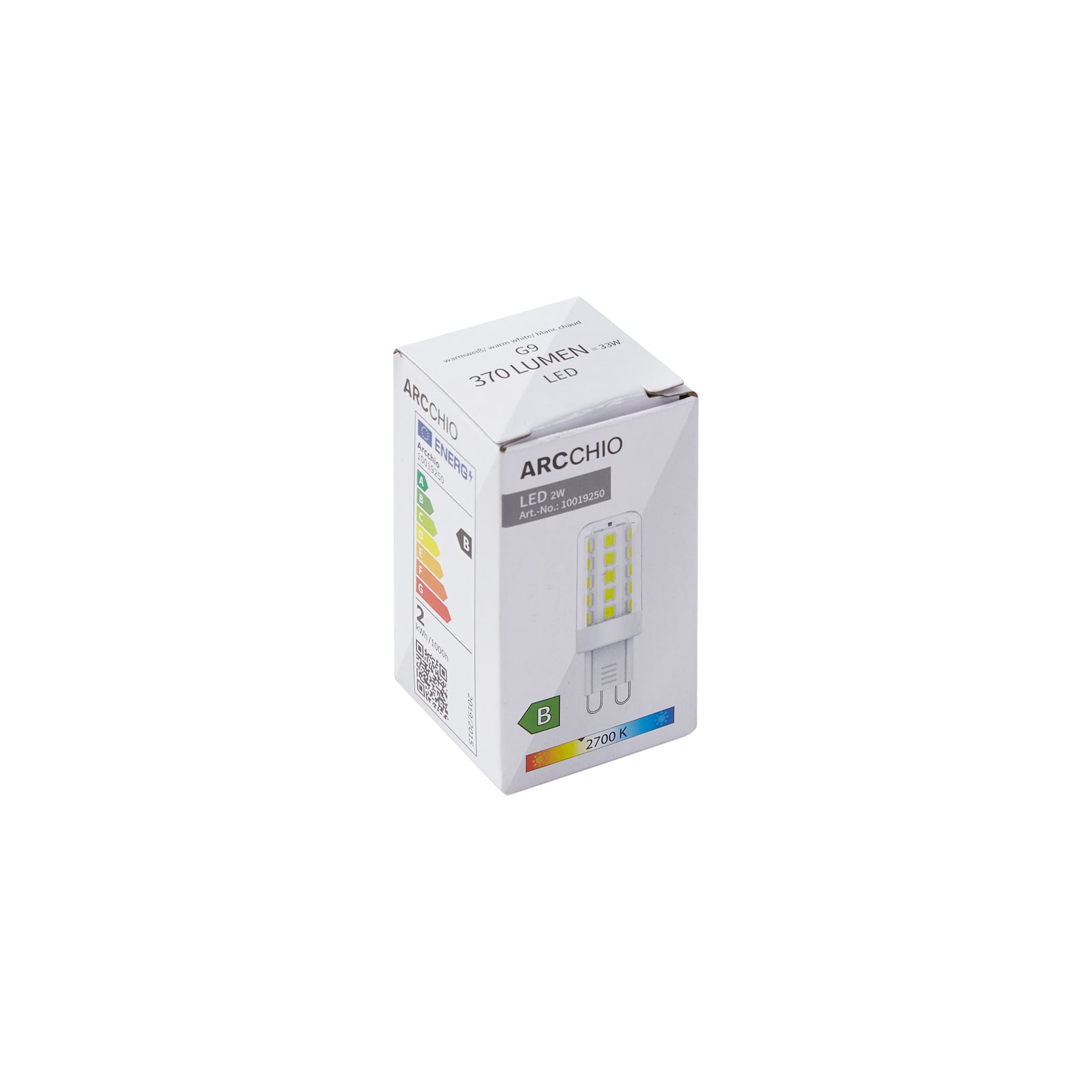 LED-pære G9 2W klar 2700K varmhvit 370 lm - Arcchio side