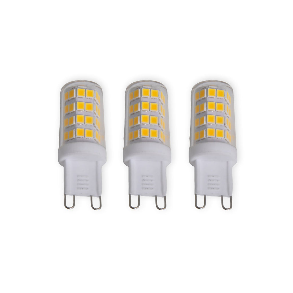 LED-pære G9 3W 3000K varmhvit klar 3-pakning forfra