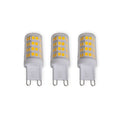 LED-pære G9 3W 3000K varmhvit klar 3-pakning forfra