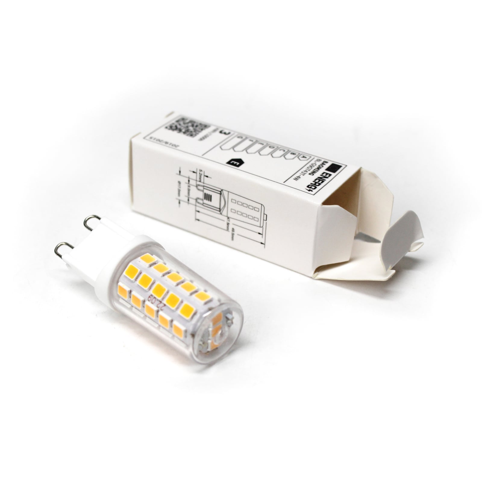 LED-pære G9 3W dimbar klar 330lm 2700K varmhvit detalj