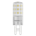LED-pære G9 4,9W 2700K varmhvit klar 806 lm fra OSRAM forfra