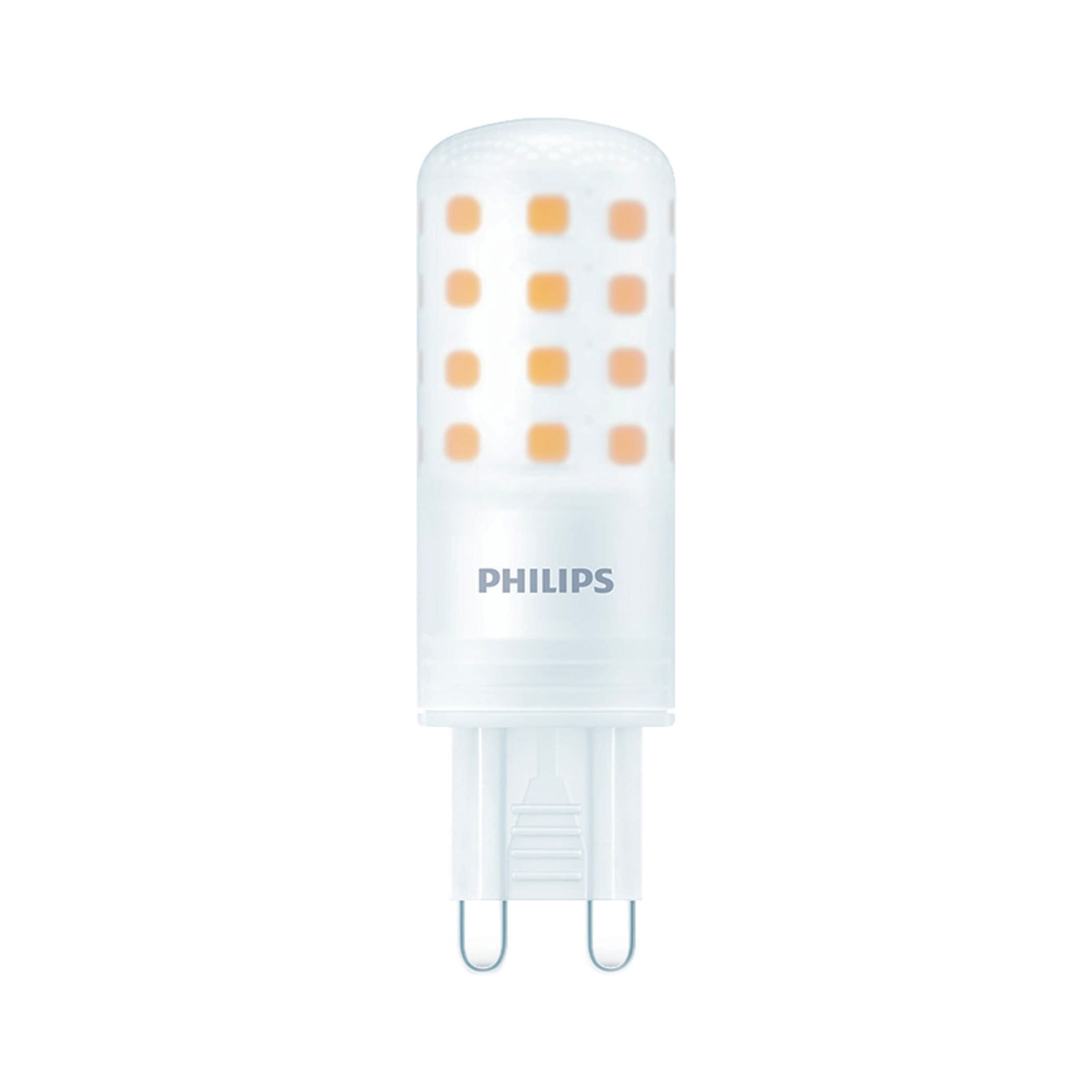 LED-pære G9 4W matt dimbar 480lm 2700K varmhvit - Philips forfra