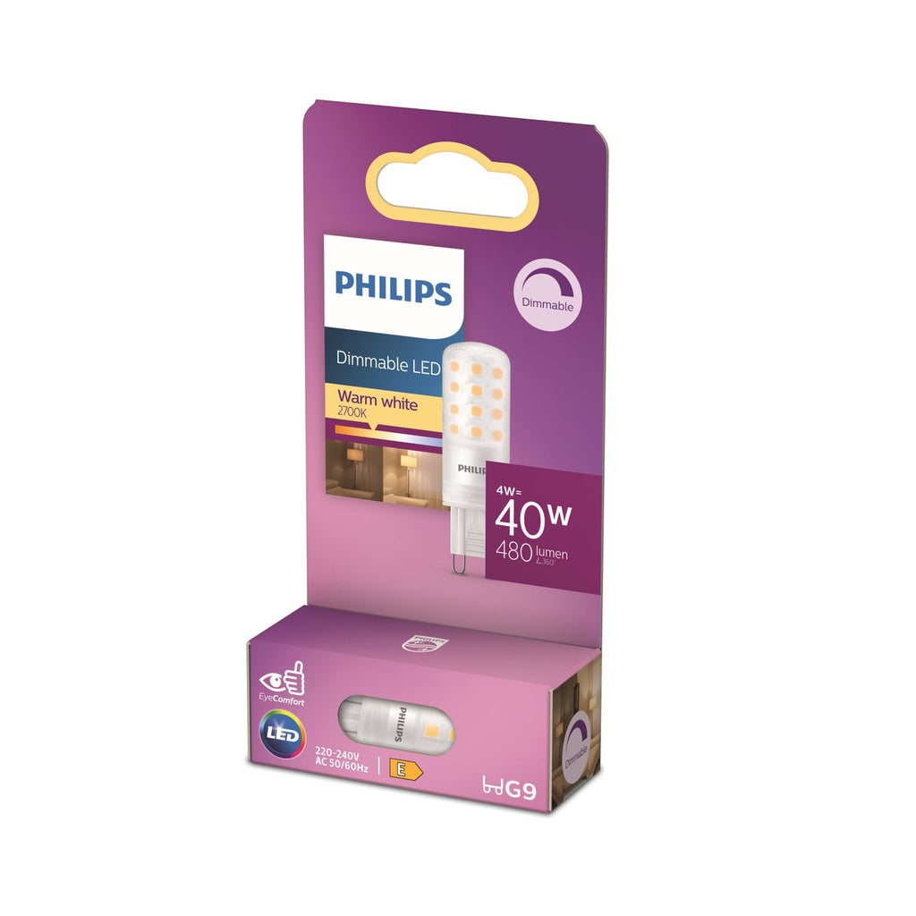 LED-pære G9 4W matt dimbar 480lm 2700K varmhvit - Philips lysbilde