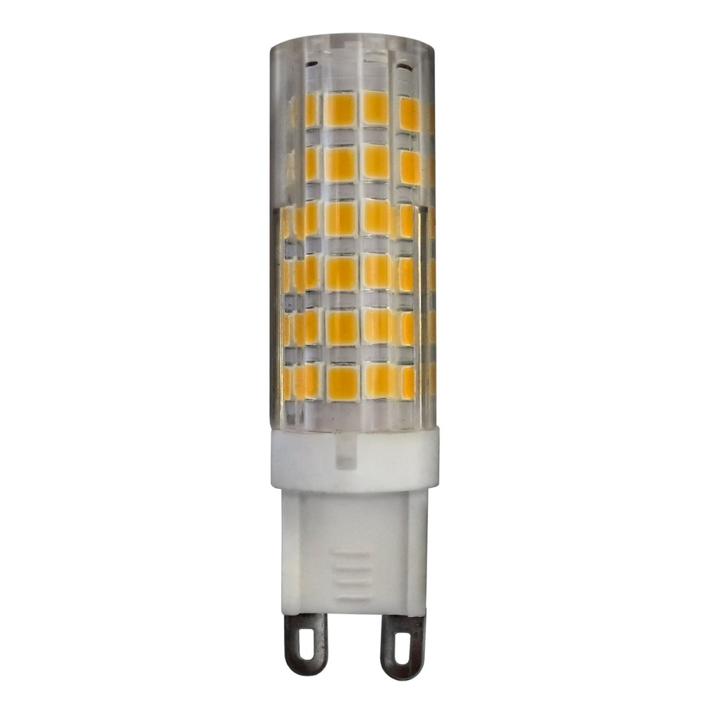 LED-pære G9 6W 3000K varmhvit klar 550 lm Schuller Valencia forfra