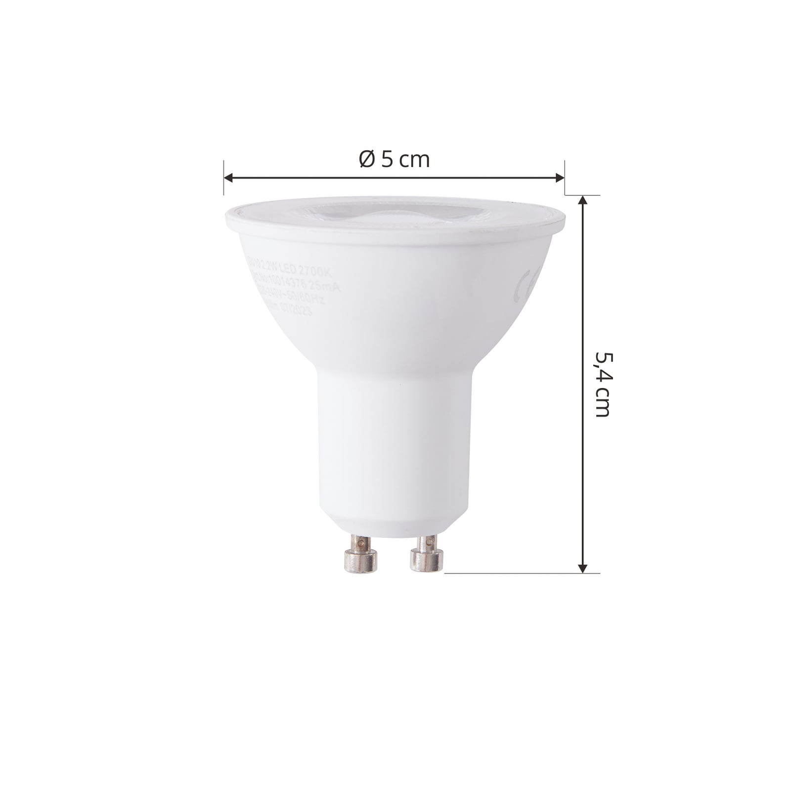 Montert LED-pære GU10 2,2W 2700K 350 lm varmhvit 36° - Arcchio i lampe