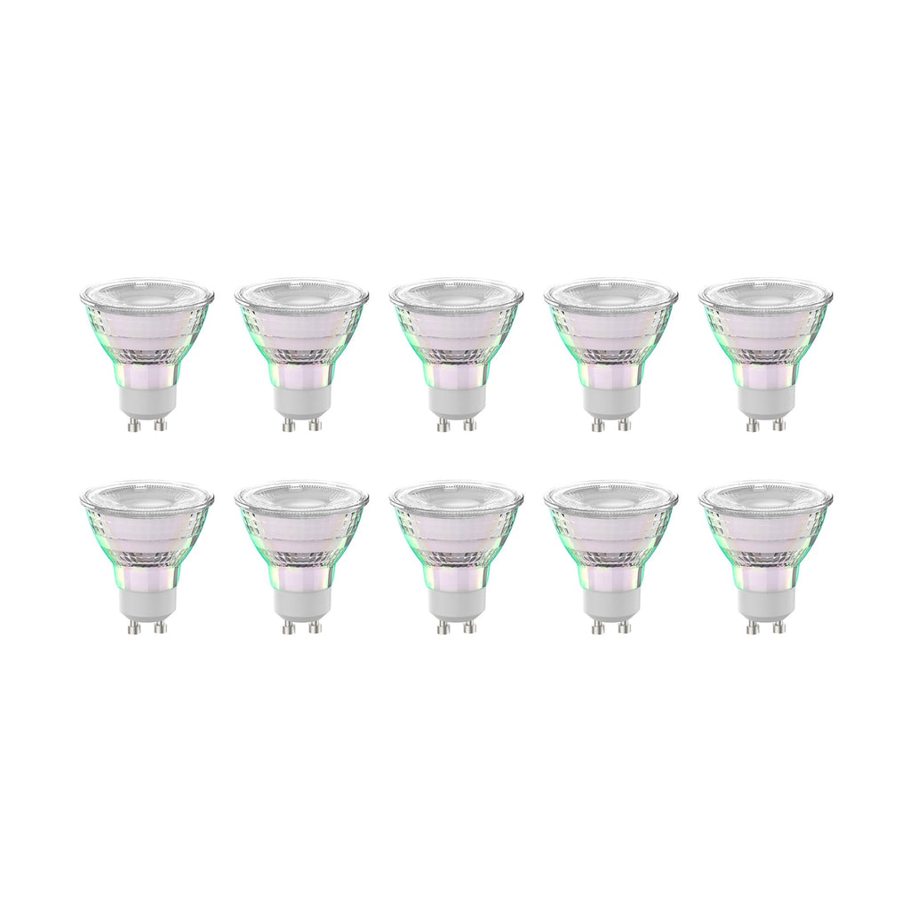 LED-pære GU10 2,5W 4000K 450lm klar glass 10-pk forfra