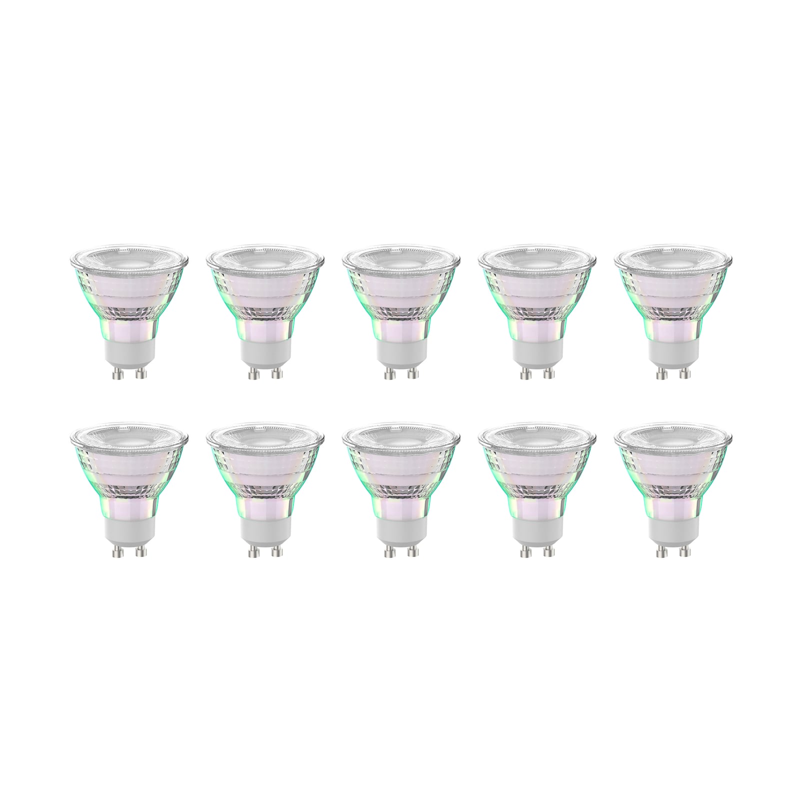 LED-pære GU10 2,5W 4000K 450lm klar glass 10-pk forfra
