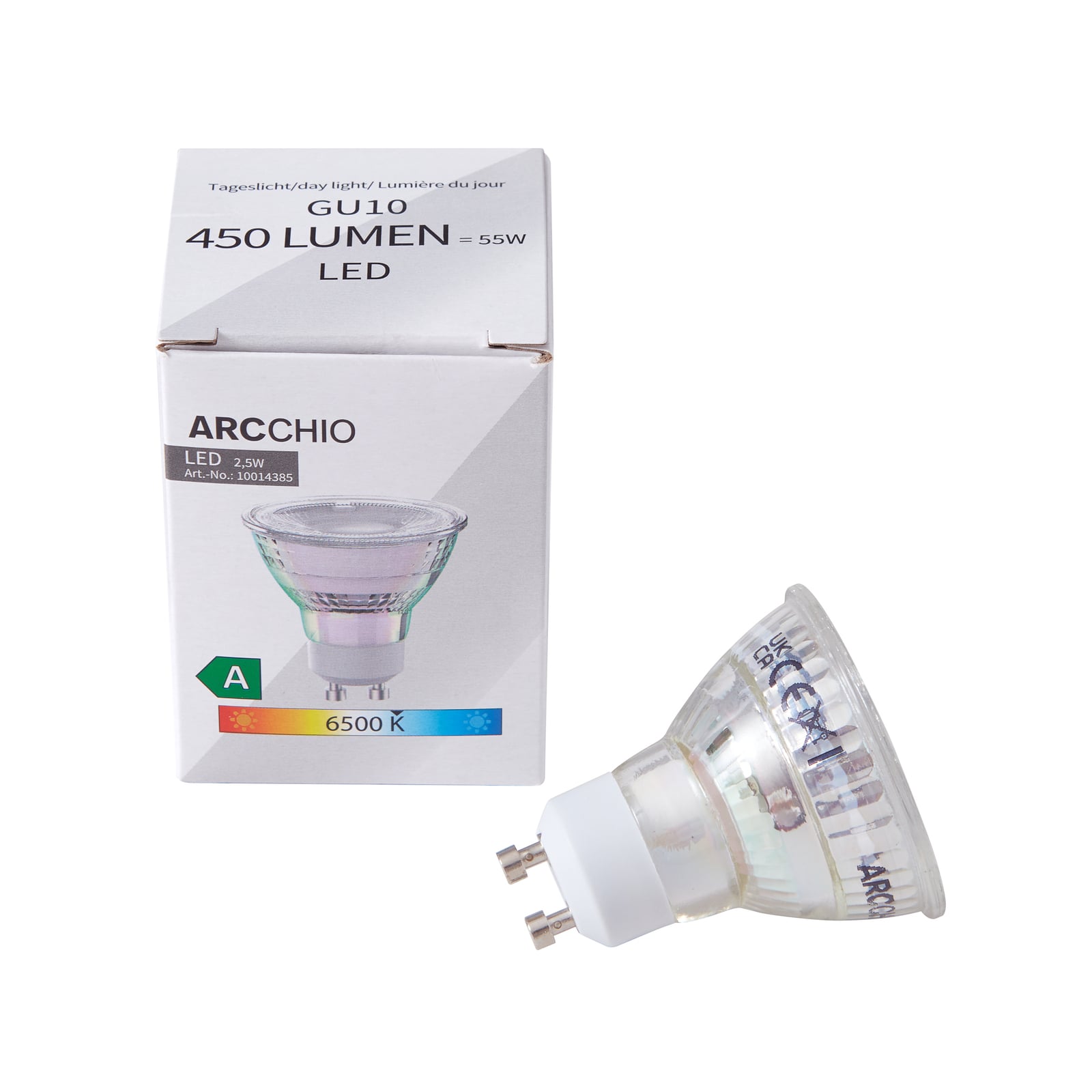 Detalj av LED-pære GU10 2,5W PAR16 klar 450 lm kaldhvit 6500K - Arcchio