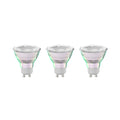 LED-pære GU10 4,7W 2700K 100° 850lm glass 3-pakning forfra