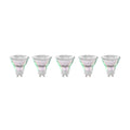 LED-pære GU10 4,7W 2700K 850lm klar glass 5-pk forfra