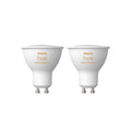 LED-pære GU10 4,2W reflektor dimbar CCT 2-pakning Philips Hue forfra