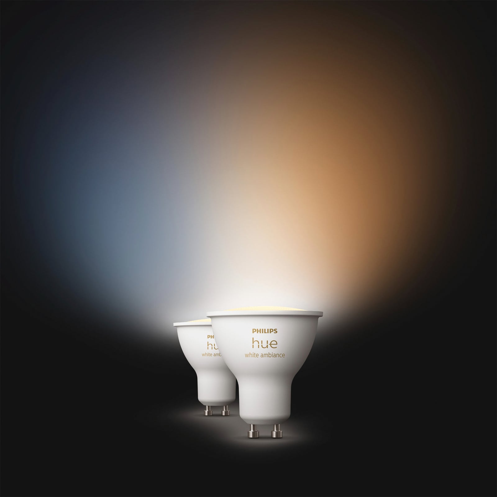 Detaljbilde av LED-pære GU10 4,2W reflektor dimbar CCT 2-pakning Philips Hue