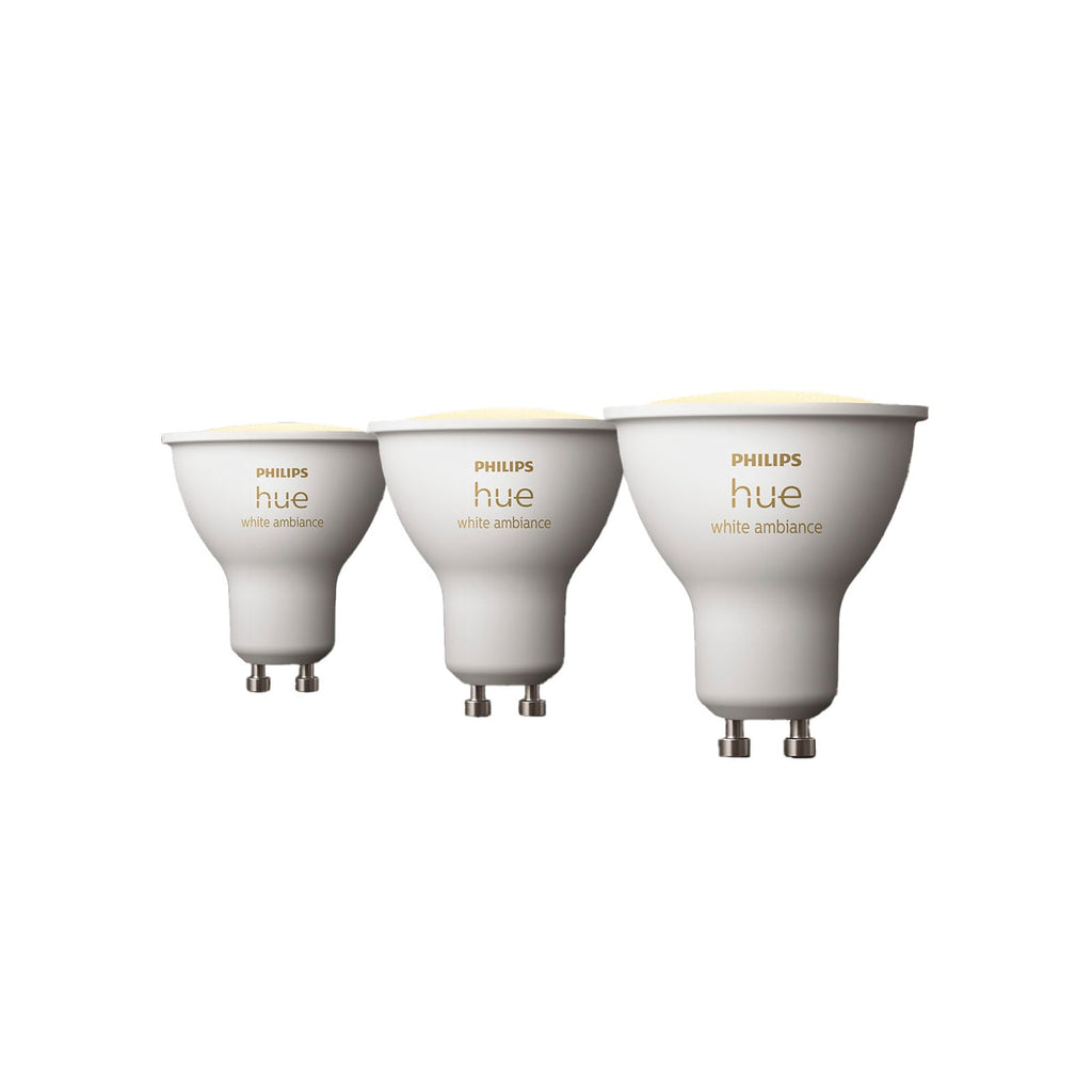 LED-pære GU10 4,2W reflektor dimbar CCT 3-pakning - Philips Hue forfra
