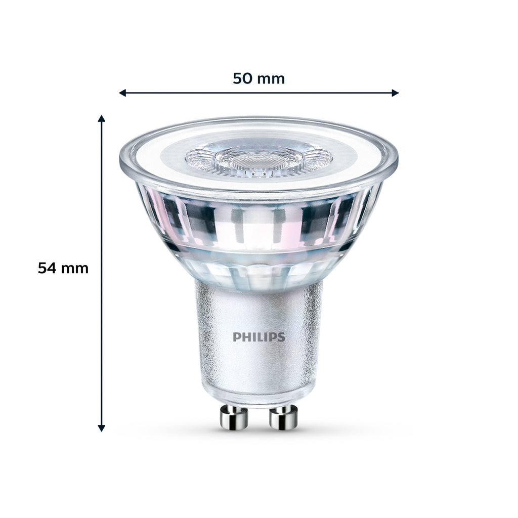 Detalj av klart glass på LED-pære GU10 4,6W 390 lm 4000K klar 36° 2-pakning