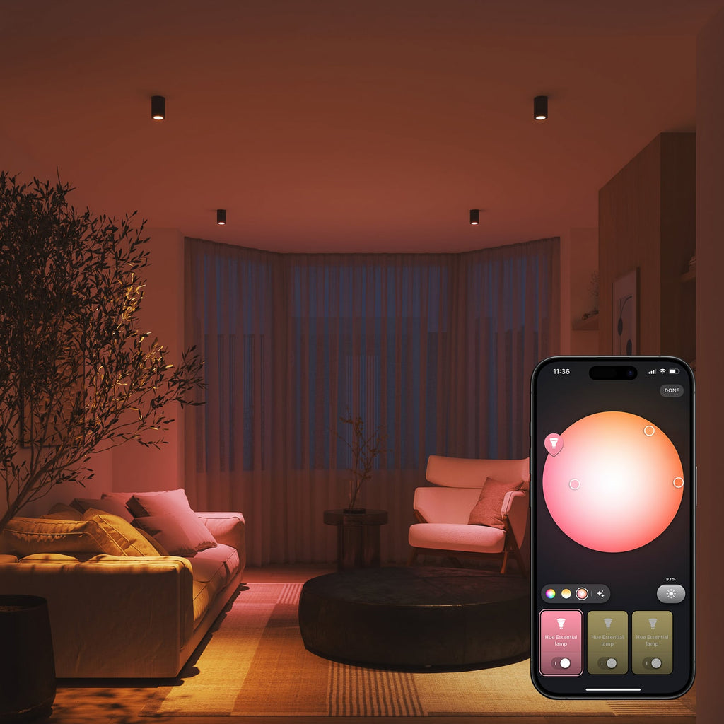 LED-pære GU10 5W RGB CCT dimbar 3-pakning Philips Hue lysfargevalg