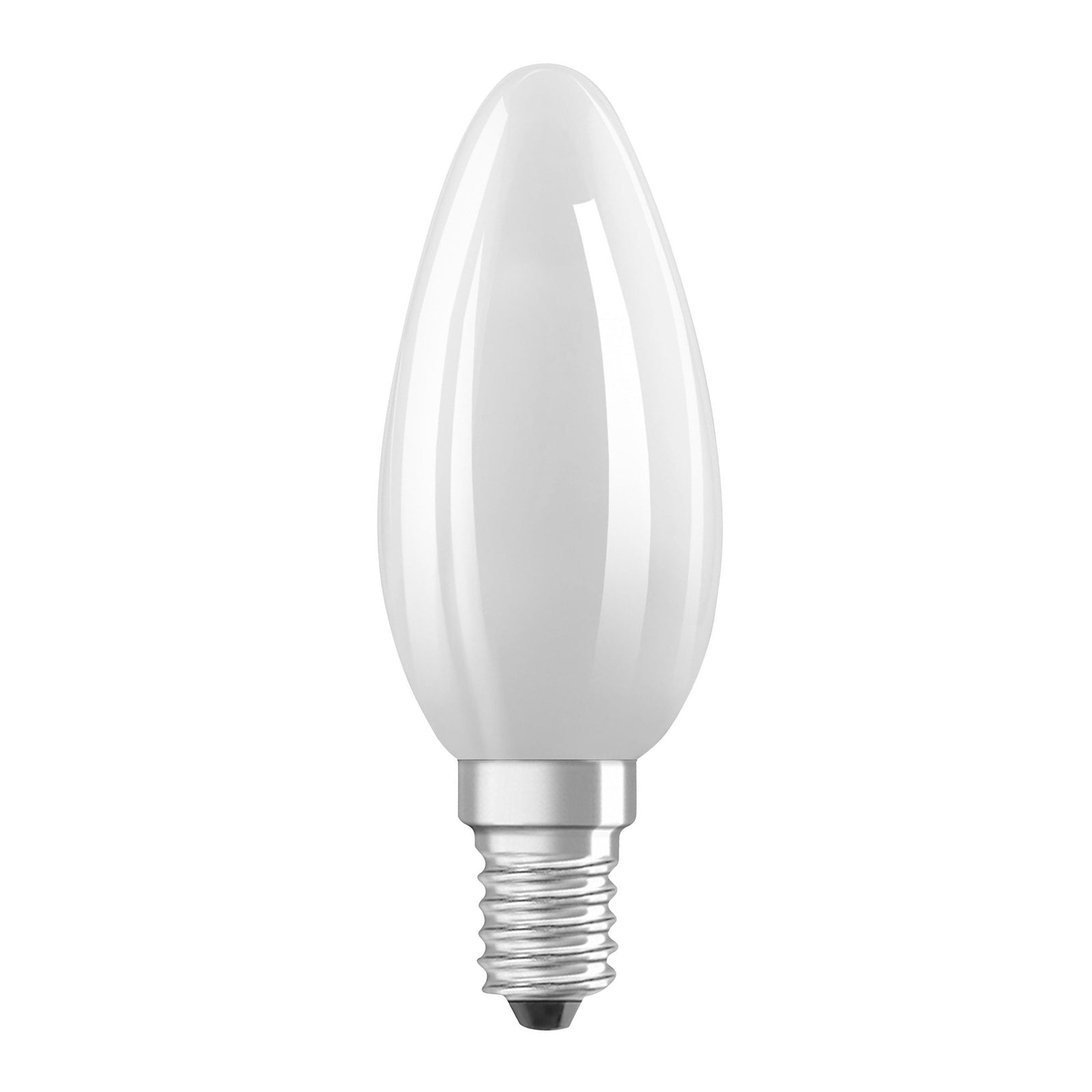 LED-pære kronelysform E14 1,2W 2700K matt 255lm OSRAM forfra
