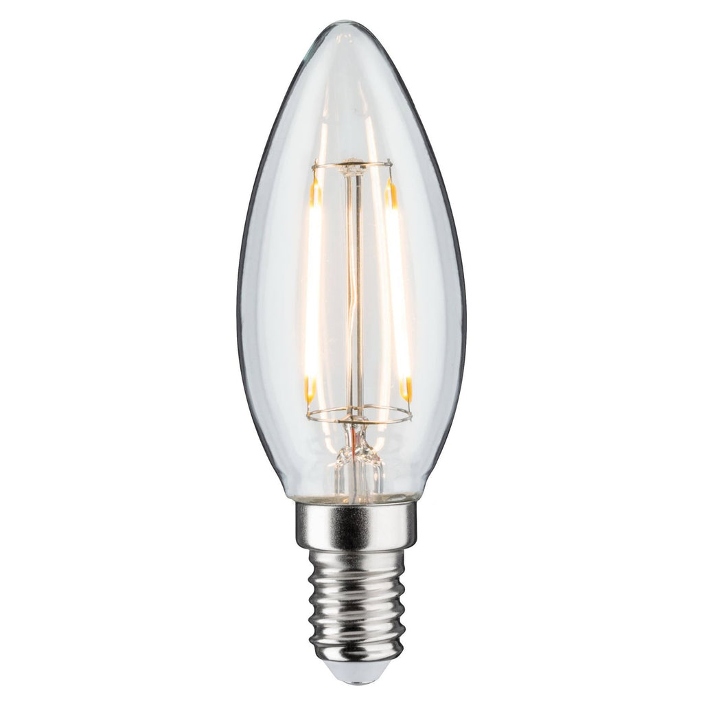 LED-pære kronelysform E14 2W 3000K klar DC 24V - Paulmann forfra
