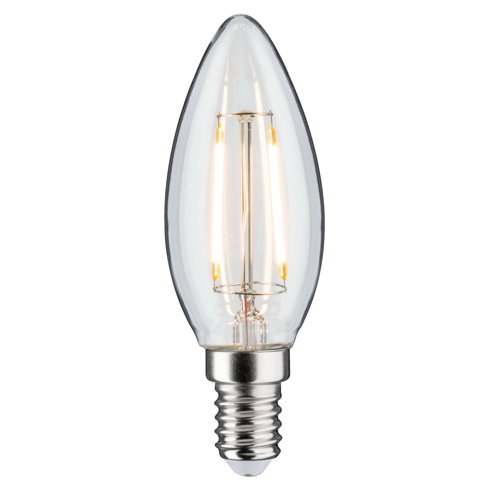 LED-pære kronelysform E14 2W 3000K klar DC 24V - Paulmann forfra