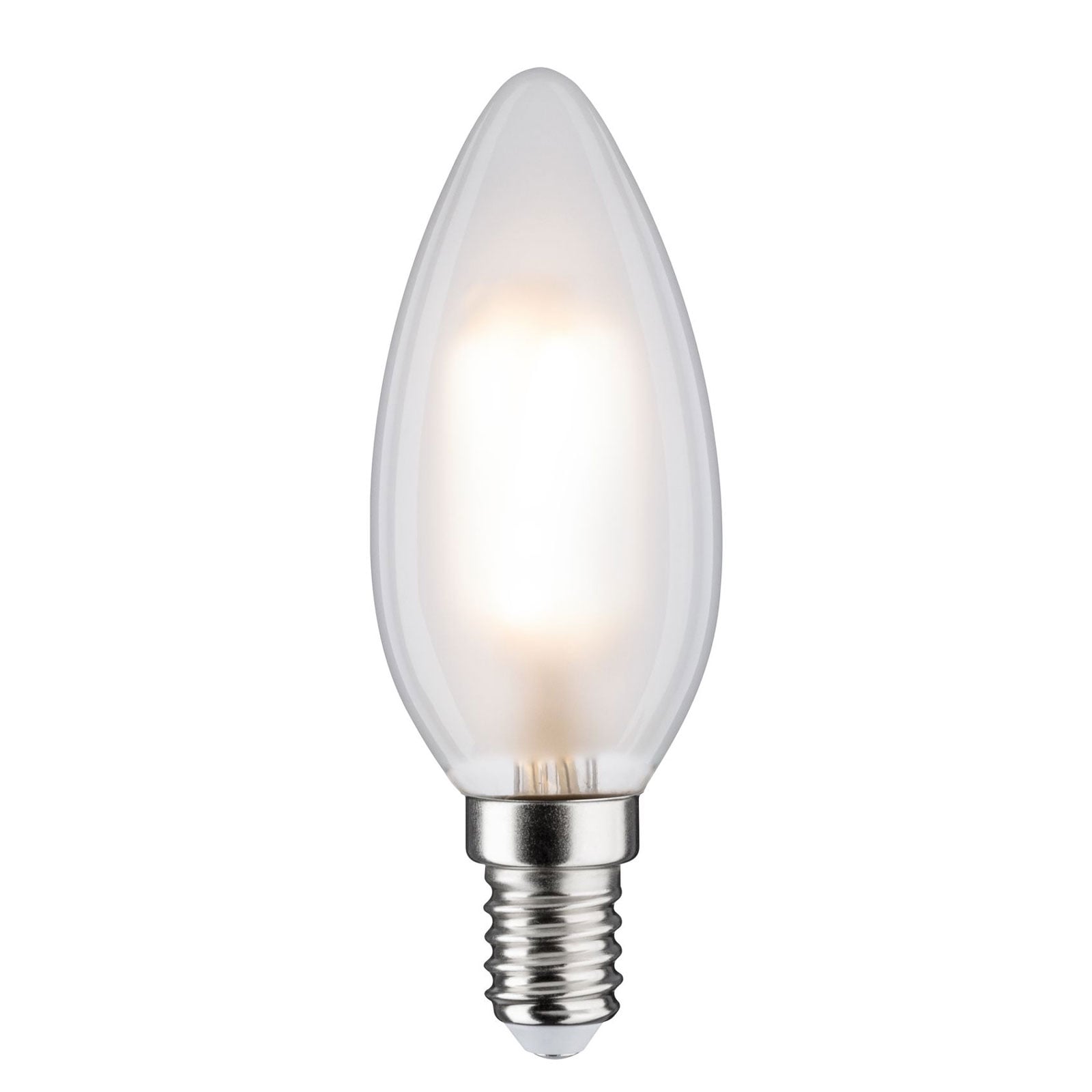 LED-pære kronelysform E14 5W 2700K matt dimbar Paulmann forfra