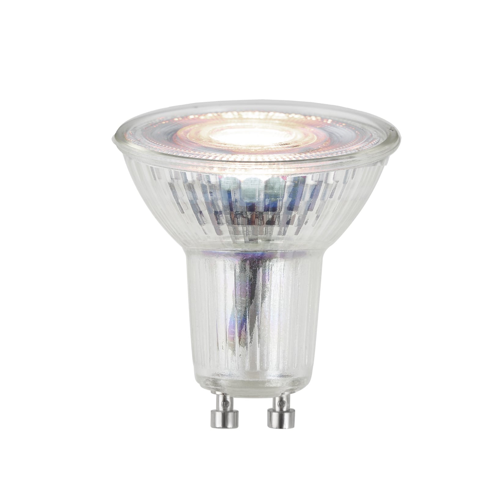 LED-pære reflektor GU10 4,5W 3000K klar 36° forfra