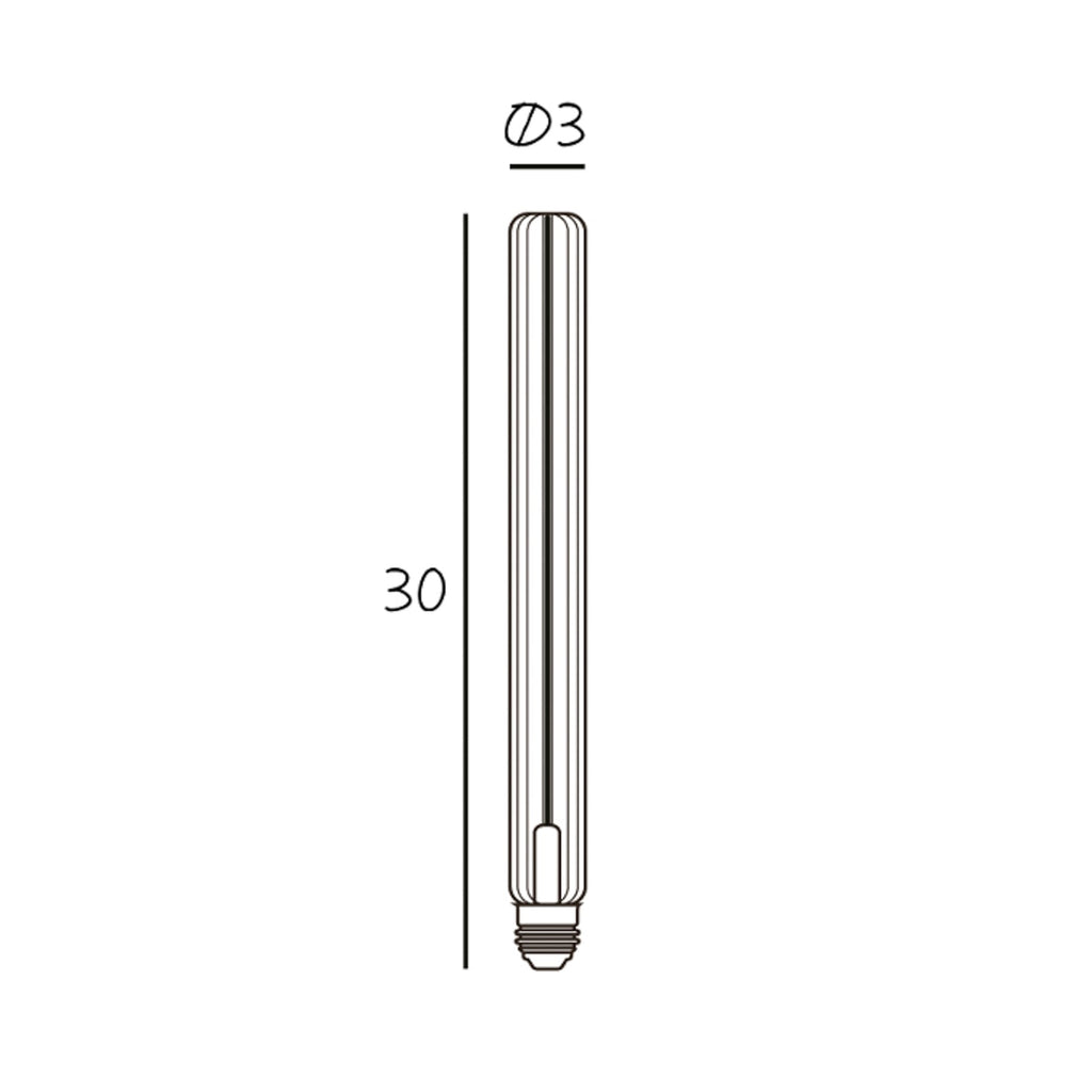 Detalj av LED-pære Tube 300 Plissé med strukturert glass