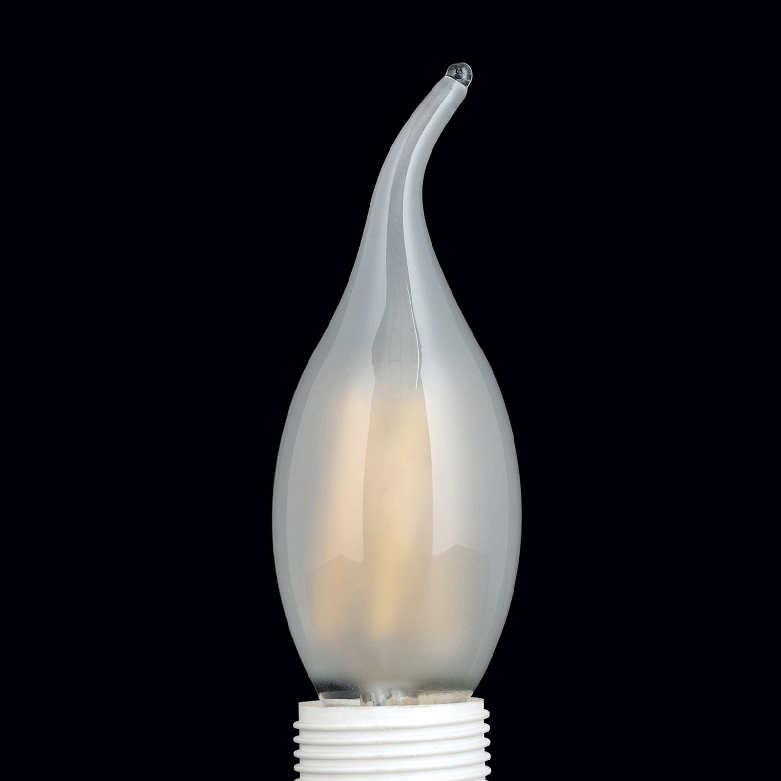 LED-pære vindstøtlys E14 4,5W 2700K matt dimbar - ORION detalj av glass