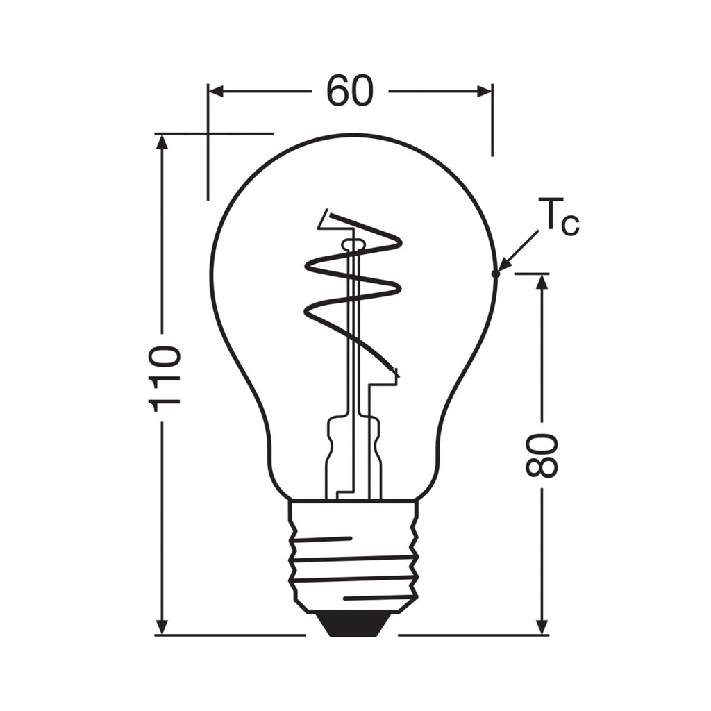 LED-pære Vintage E27 4,9W 2700K spiralfilament gull dimbar bakside