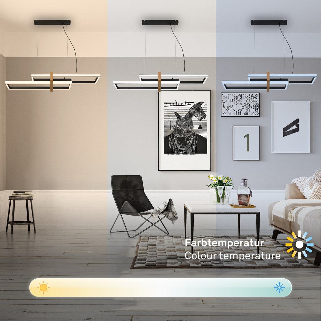 Fjernkontroll for LED pendellampe 2-lys svart/tre dimbar CCT IP44 med fjernkontroll